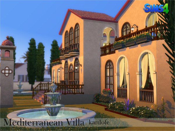 Sims 4 Mediterranean villa by kardofe at TSR