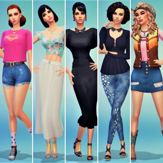 Sims 4 Natalie, Ellie, Lydia, Lora & Country Singer at Agathea k