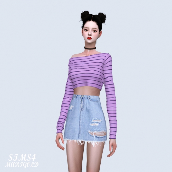 ABC Natural Crop Top (P) at Marigold » Sims 4 Updates