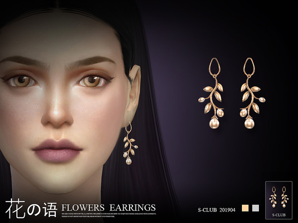 Sims 4 EARRINGS 201904 by S Club LL at TSR