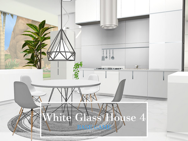 Sims 4 White Glass House 4 by Pralinesims at TSR