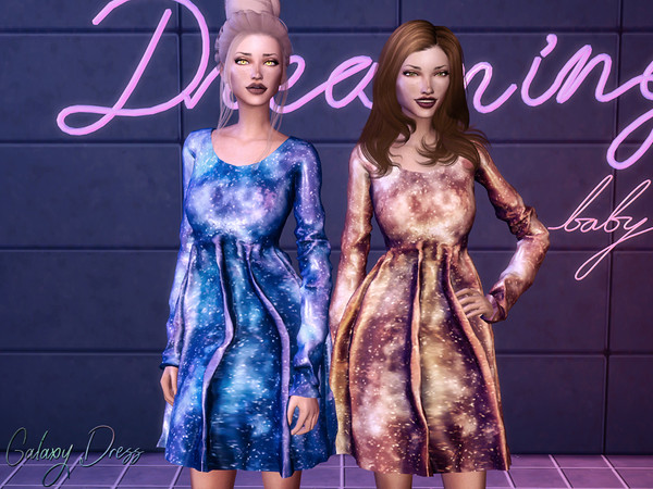 Sims 4 Galaxy Dress by Genius666 at TSR