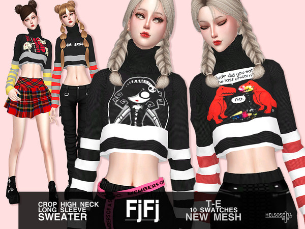 Sims 4 FJFJ Kawaii Sweater by Helsoseira at TSR