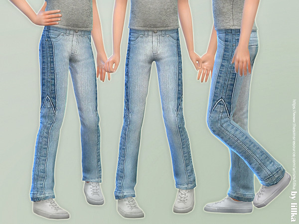 Sims 4 Girls Basic Jeans 04 by lillka at TSR
