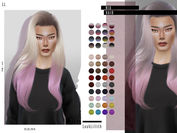 Sims 4 Nia Hair by Leah Lillith at TSR