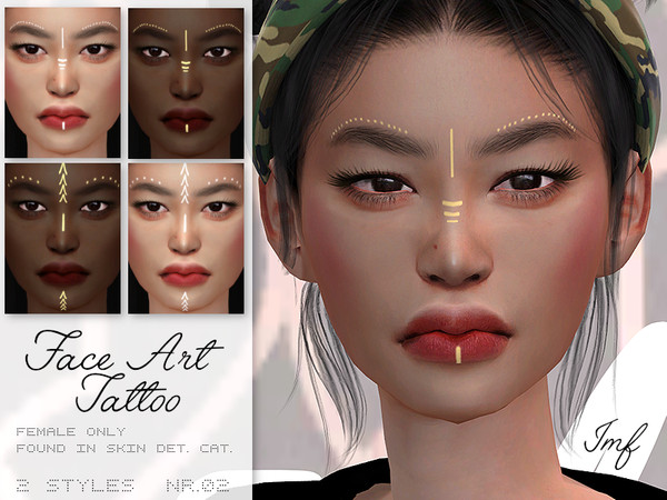 Sims 4 IMF Face Art Tattoo N.02 by IzzieMcFire at TSR