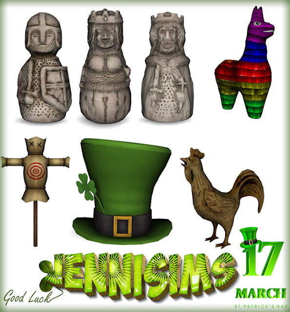 Sims 4 Decorative Shamrocks And Rainbows 7 Items at Jenni Sims