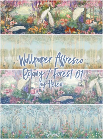 Wallpaper Affresco Botany / Forest 01 at Helen Sims