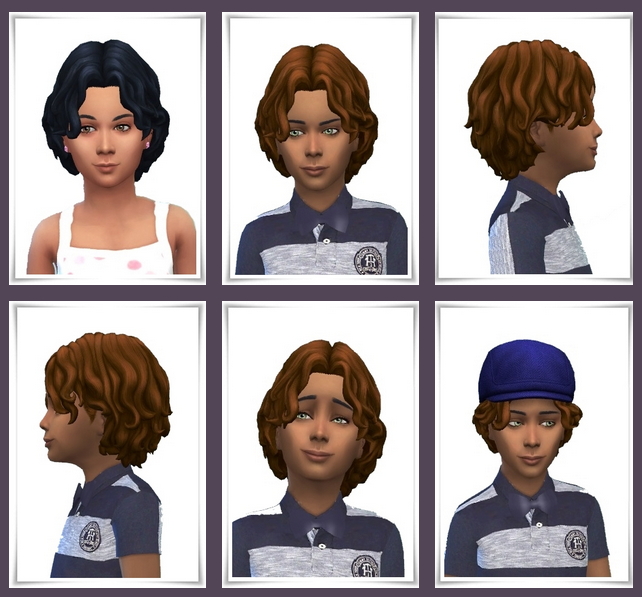 Sims 4 Kids Curly Mid Part Hair at Birksches Sims Blog