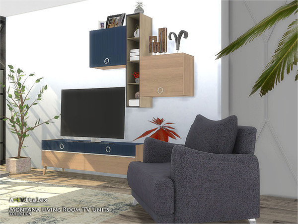 Sims 4 Montana Living Room TV Units by ArtVitalex at TSR