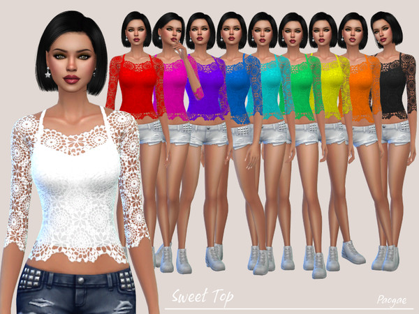 Sims 4 Sweet Top by Paogae at TSR