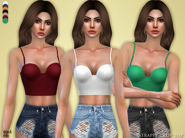 Sims 4 Strappy Crop Top by Black Lily at TSR