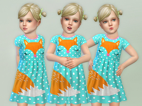 Sims 4 Fox Toddler Dress by lillka at TSR