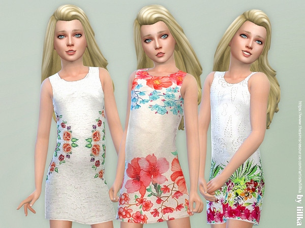 Sims 4 Girls Dresses Collection P118 by lillka at TSR