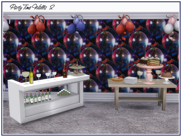 Sims 4 Party Time Walls by marcorse at TSR