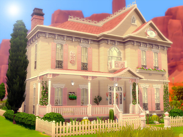 Sims 4 Pink Swan House Nocc by sharon337 at TSR