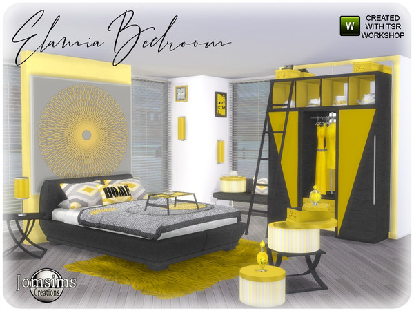 Sims 4 Elamia bedroom by jomsims at TSR