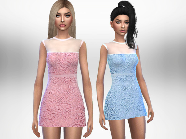Lace Dress by Puresim at TSR » Sims 4 Updates