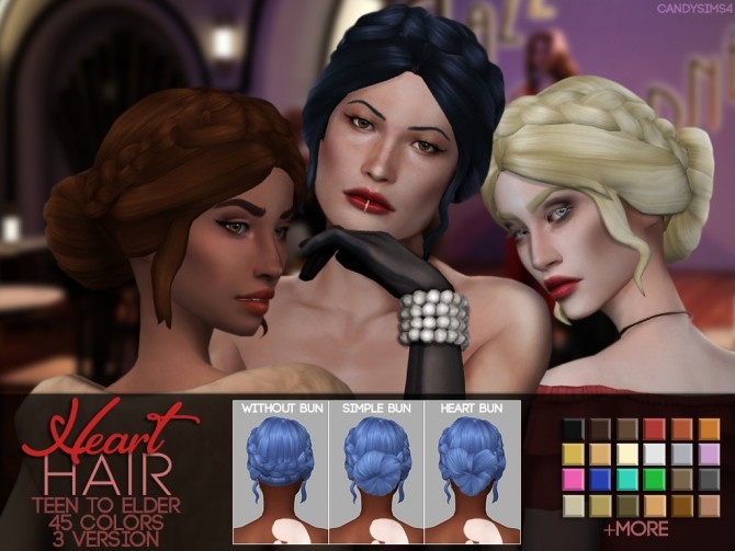 Sims 4 HEART HAIR at Candy Sims 4