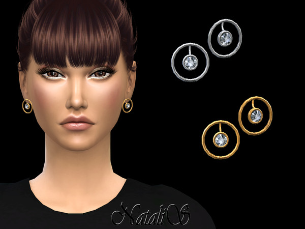 Sims 4 Circle around crystal earrings by NataliS at TSR