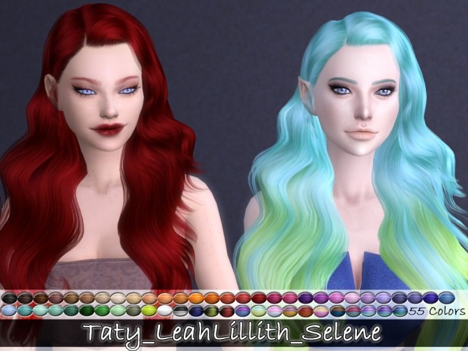 Sims 4 LeahLilliths Selene hair recolors at Taty – Eámanë Palantír