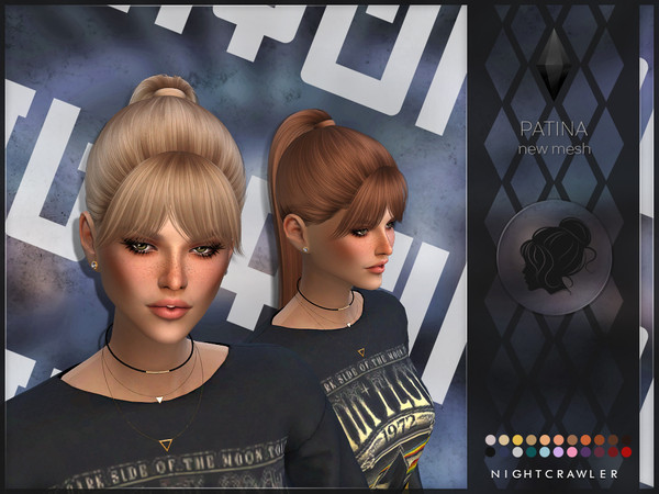 Sims 4 Patina hair by Nightcrawler Sims at TSR