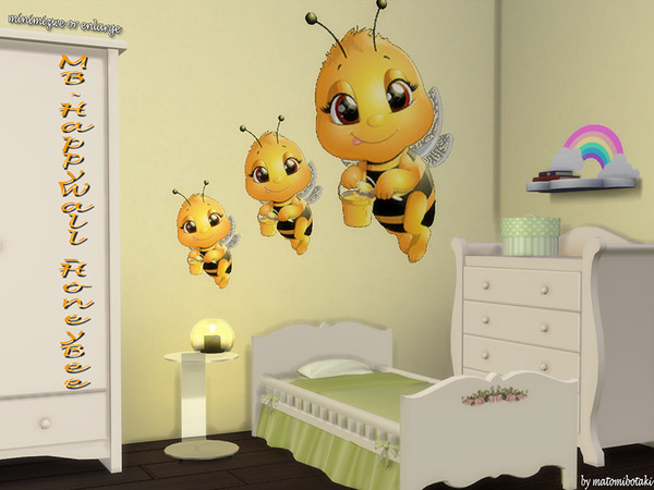 Sims 4 MB Happy Wall HoneyBee by matomibotaki at TSR