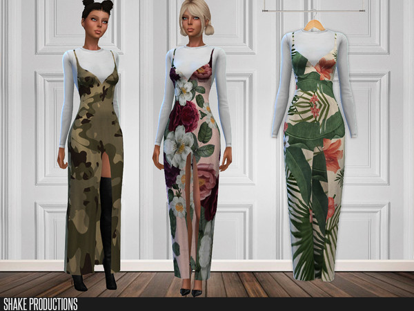 Sims 4 252 long dress by ShakeProductions at TSR