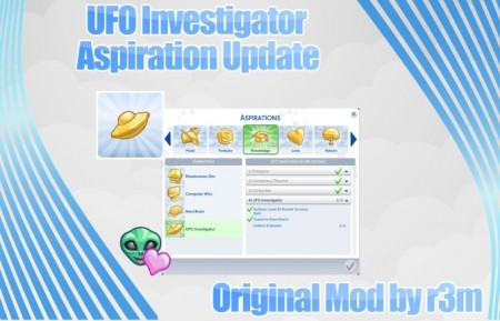 UFO Investigator Aspiration Update by Itsmysimmod at Mod The Sims