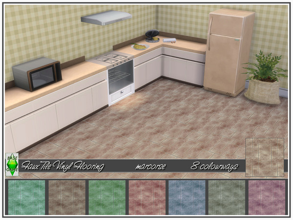 Sims 4 Faux Tile Vinyl Flooring by marcorse at TSR