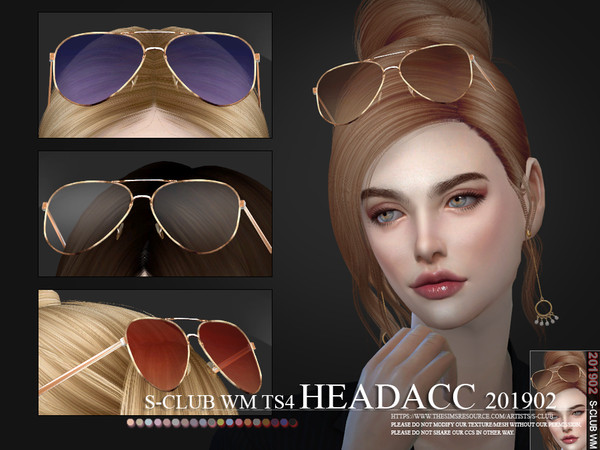 Sims 4 Sunglasses Headacc 201902 by S Club WM at TSR