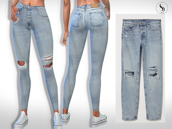Sims 4 Ripped Skinny Fit Jeans by Saliwa at TSR