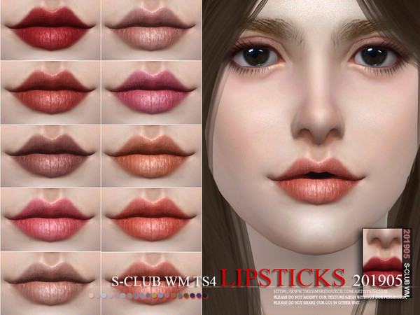 Sims 4 Lipstick 201905 by S Club WM at TSR
