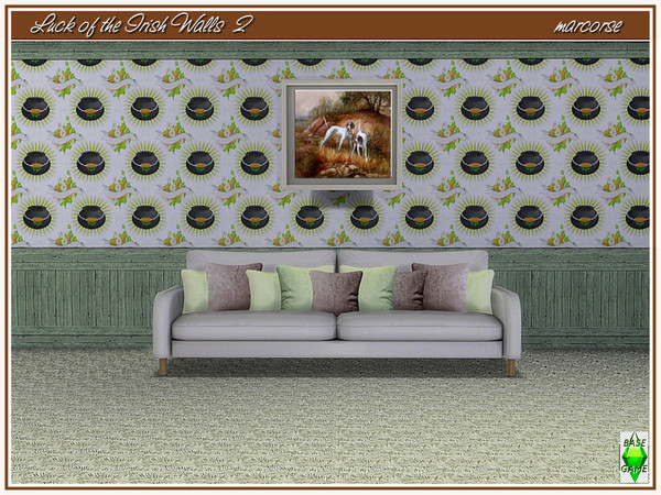 Sims 4 Luck of the Irish Walls by marcorse at TSR
