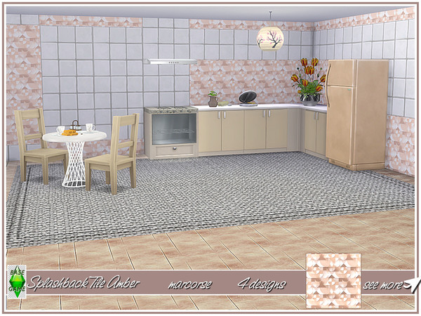 Sims 4 Splashback Tile Walls by marcorse at TSR