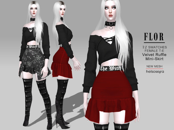Sims 4 FLOR The Witch Skirt by Helsoseira at TSR