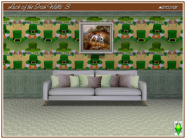 Sims 4 Luck of the Irish Walls by marcorse at TSR