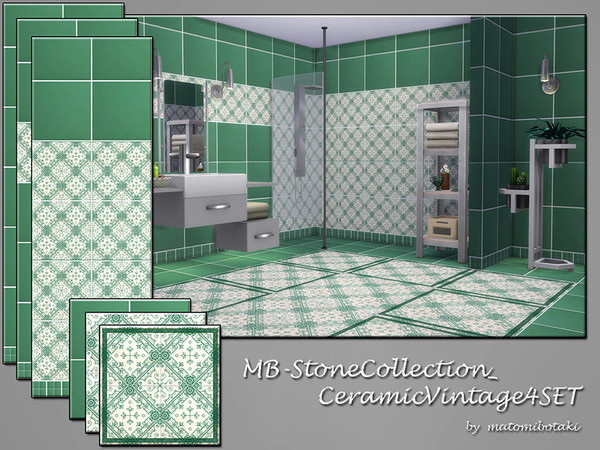 Sims 4 MB Stone Collection Ceramic Vintage 4 SET by matomibotaki at TSR