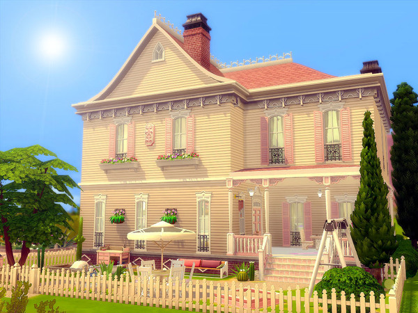 Sims 4 Pink Swan House Nocc by sharon337 at TSR