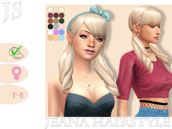 Sims 4 Jeana Hairstyle by JavaSims at TSR