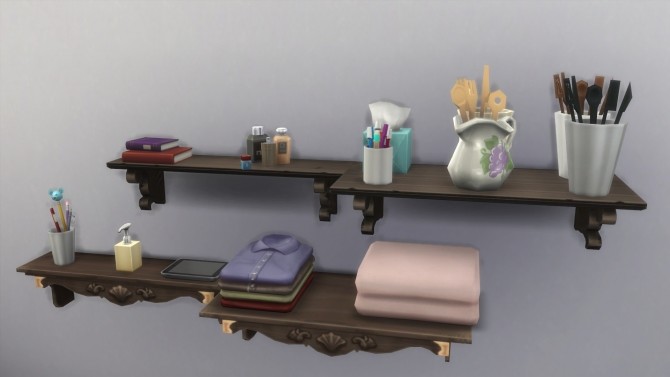 Sims 4 Bigger display shelves with extra slots by Cocomama at Mod The Sims