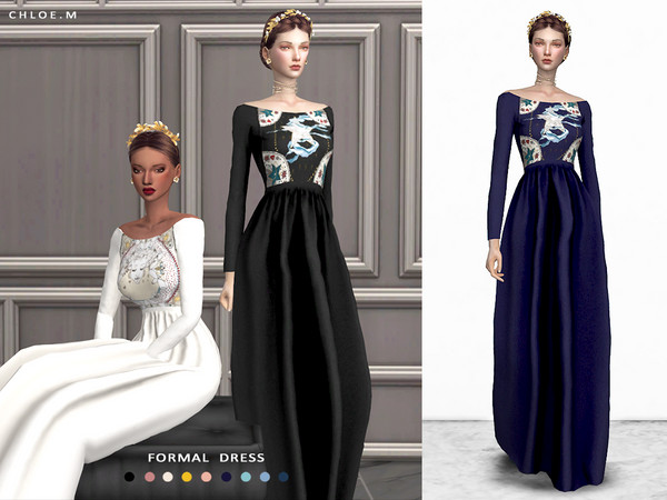 Sims 4 Formal Dress by ChloeM at TSR