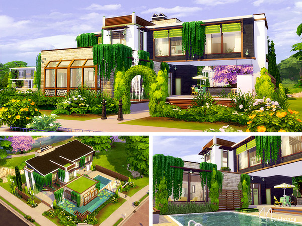 Sims 4 Into Green contemporary suburban house by Lhonna at TSR