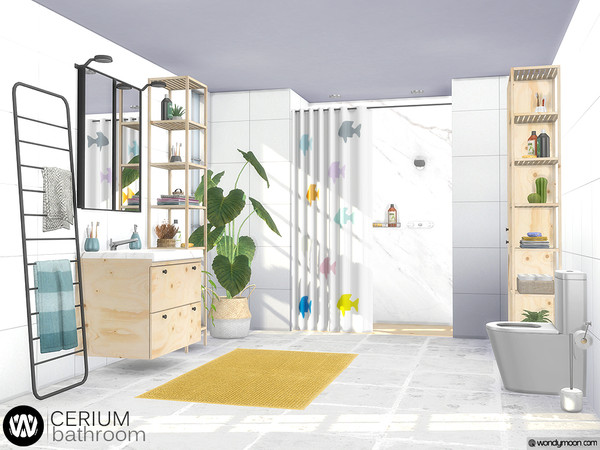 Sims 4 Cerium Bathroom by wondymoon at TSR