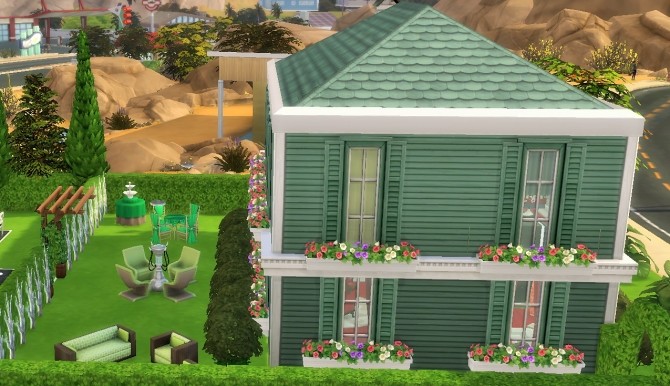 Sims 4 Little green House by heikeg at Mod The Sims