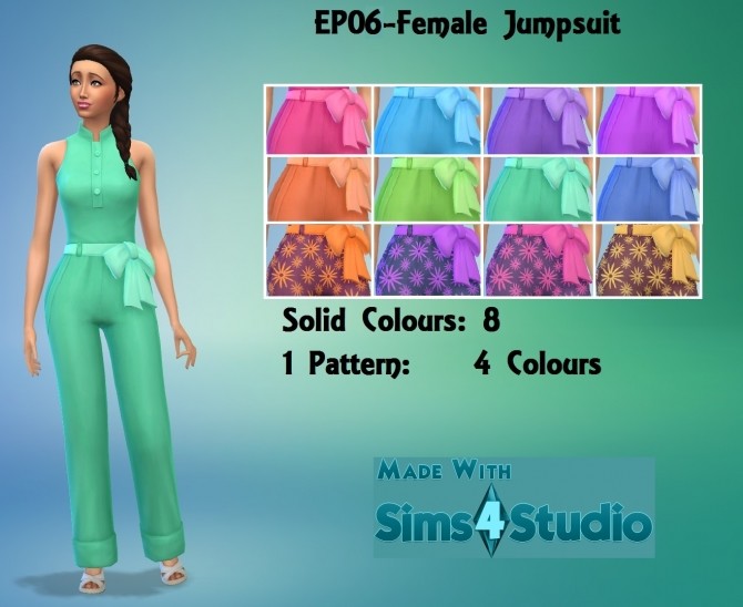 Sims 4 EP06 Female Jumpsuit by wendy35pearly at Mod The Sims