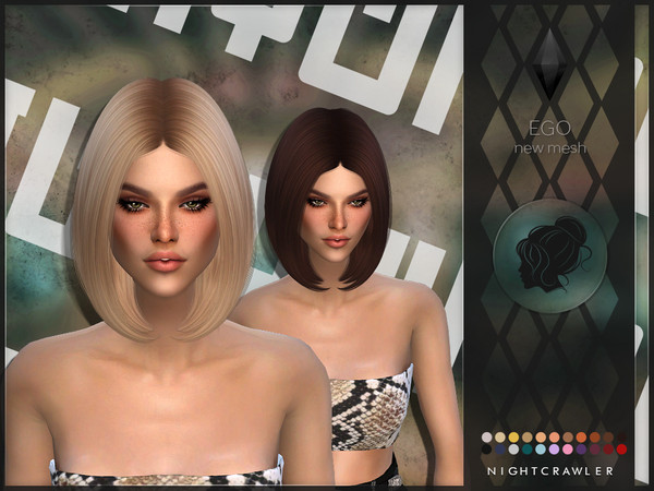 Sims 4 Ego hair by Nightcrawler at TSR
