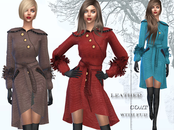 Sims 4 Leather coat by Sims House at TSR