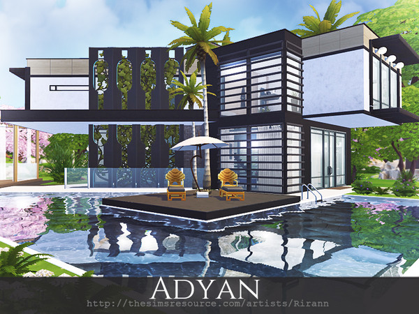 Sims 4 Adyan contemporary house by Rirann at TSR