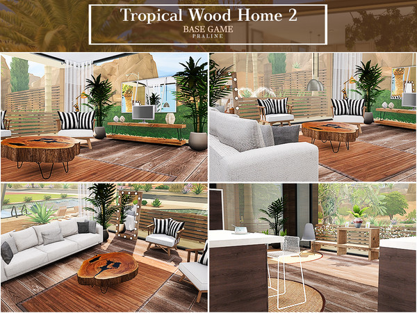 Sims 4 Tropical Wood Home 2 by Pralinesims at TSR